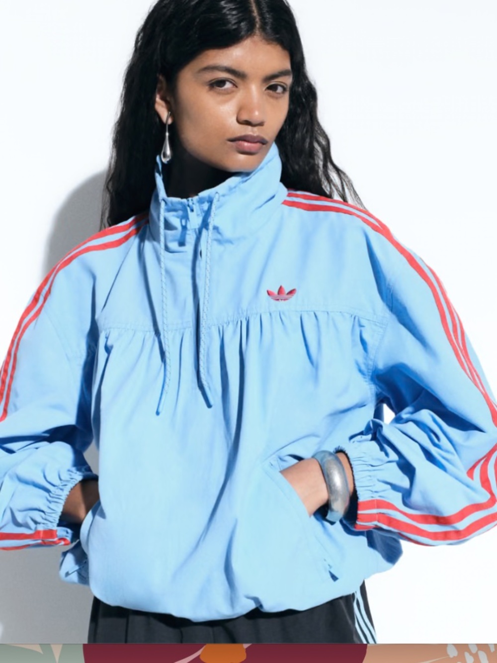 xl - Adidas Originals x ASOS Blue Women's Pullover Jacket NWT